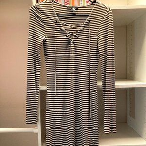 striped midi dress